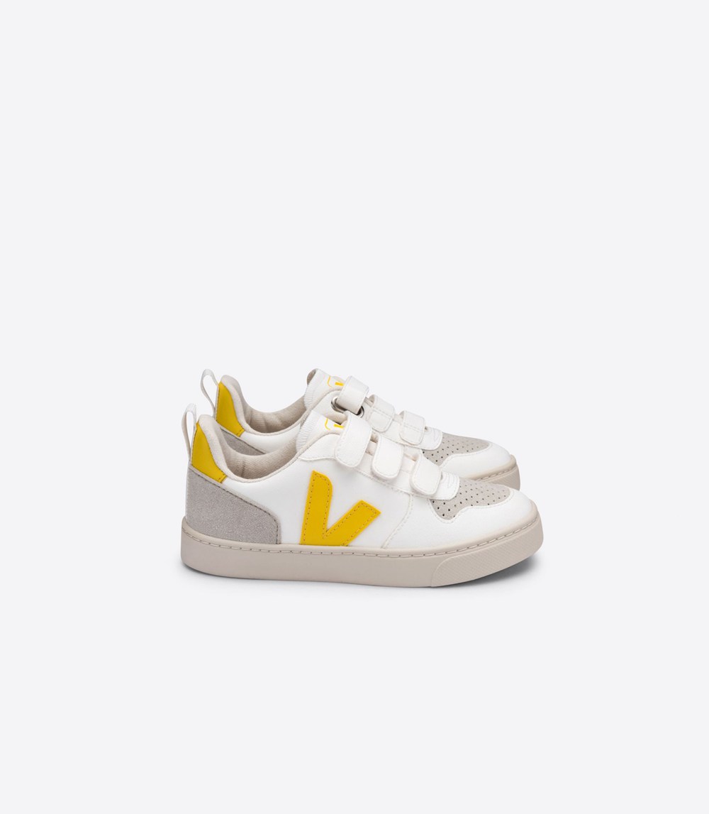 Tenis Veja Niños - V-10 Velcro Cwl - Blancos - 971FABSME